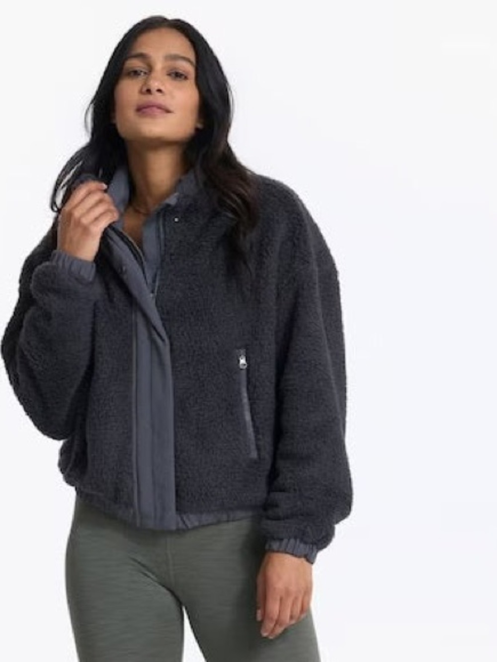 VUORI Cozy Sherpa Jacket in Charcoal Grey Size M Like New